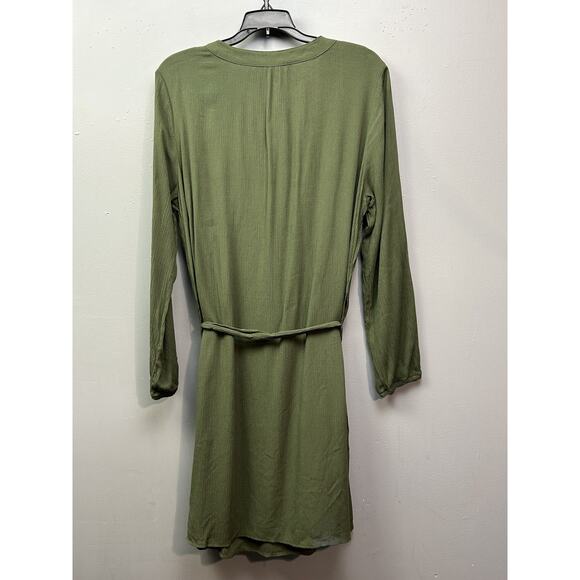 Faded Glory Dress Womens Large Green‎ Sea Turtle Boho Embroidered Tassel Belted - Picture 6 of 8